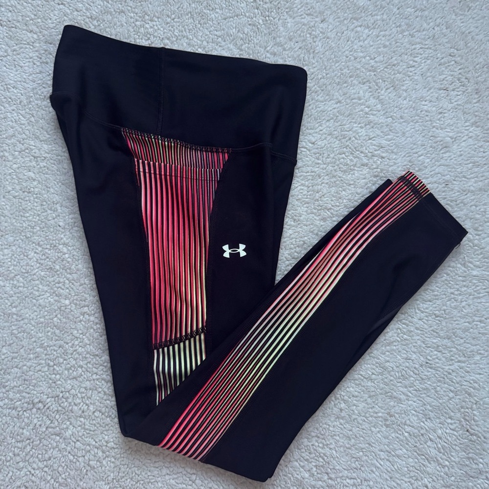 Under Armour High Rise Black Compression Heatgear Leggings/Ankle/ Womens Size XS